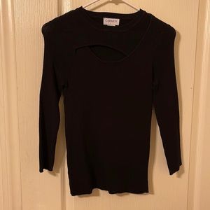 Carmen Valvo black cutout sweater